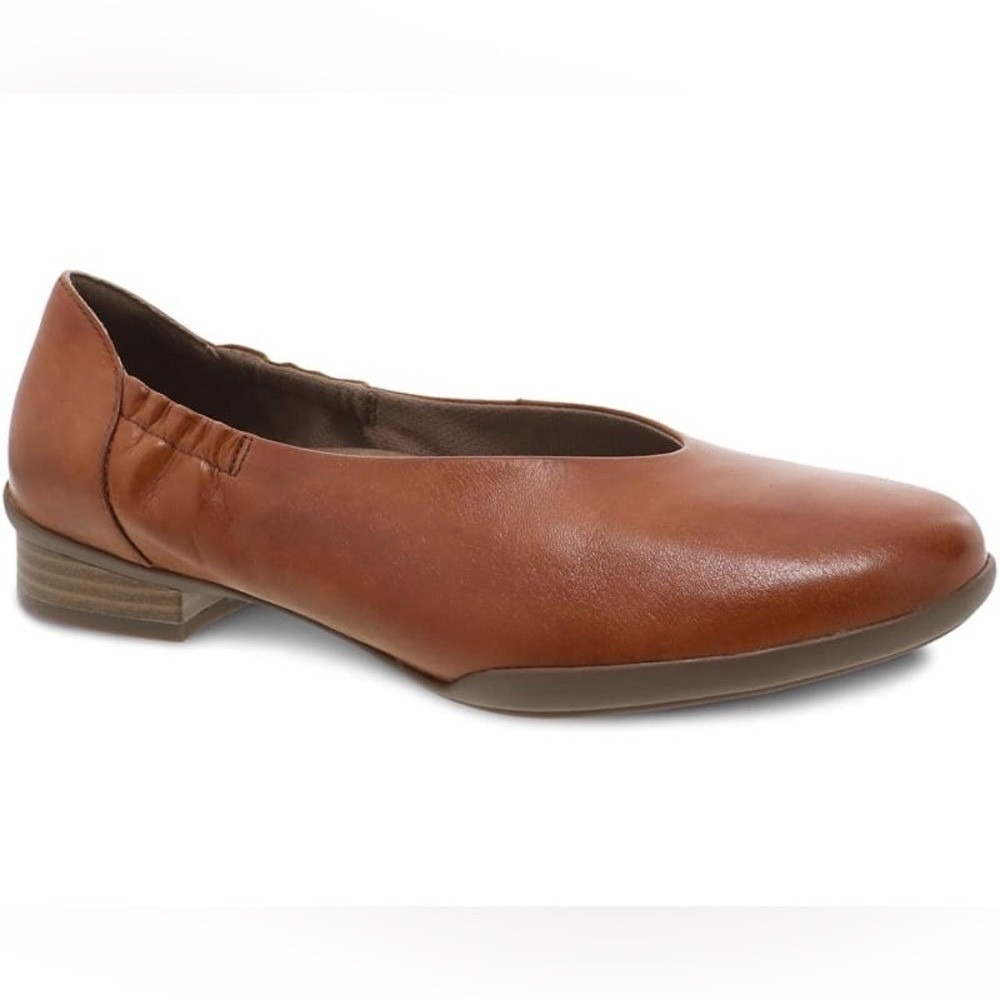 Dansko Kiri Women's Slip on Leather Flat Size 8.5 (Euro 39), Brown, NWOT